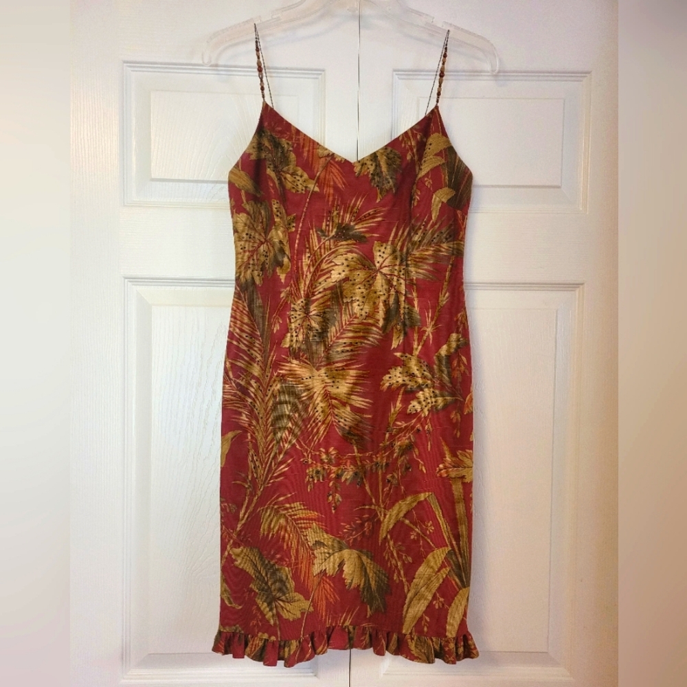 Maggy London Spring Wedding Guest Dress Knee-length Beaded Straps Petite 4